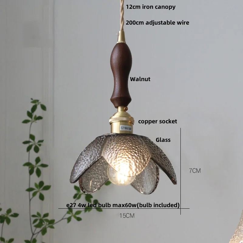 Flower Glass LED Pendant Lights | Nordic Modern Style | Adjustable Hang Lamp