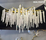 Afralia™ Crystal Tassel LED Branch Chandelier for Dining Room and Home Decor
