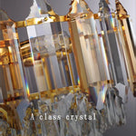 Gold Amber Crystal Chandelier Lights Modern Room Decor Hanging Lamp