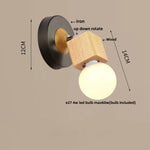 Nordic Wood Iron LED Wall Lamps - Up Down Rotate Hallway Bathroom Plug In