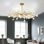 Afralia™ Nordic G4 LED Chandelier: Modern Branch Pendant Light, Gold/Black, Art Decor Lighting