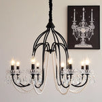 Elegant Black Crystal Chandelier Pendant Light for Living Room