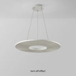 Afralia™ White Pleated Fabric Ferris Wheel Pendant Chandelier - Modern Nordic Indoor LED Lighting