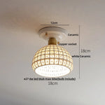 Nordic Modern White Flower Ceramic LED Ceiling Light by Afralia™