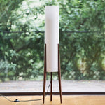 Solid Wood Floor Lamp with Fabric Shade
