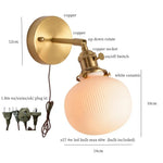 White Ceramic Ball LED Wall Lamp - Japanese Vintage Wall Sconce Lighting
