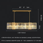 Luxe E14 LED Crystal Pendant Chandelier: Elegant Dining Room Lighting