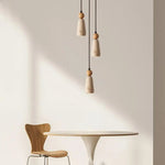 Wood LED Pendant Light - Modern Adjustable Hanging Lamp for Coffee Bedroom