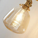 Clear Glass LED Wall Sconce with Pull Chain, Rotating Copper Socket