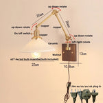 Wood Rotatable 2-Arm LED Wall Sconce with Pull Chain Switch