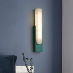 Grey Metal LED Marble Wall Sconce Lamp for Nordic Modern Bedroom
