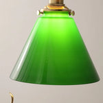 Copper Canopy LED Pendant Light Fixture Green Glass Hanging Lamp