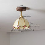 Glass Wood LED Ceiling Light Nordic Design for Living Room & Corridor