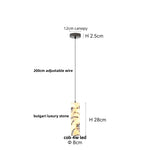 Afralia™ Wood LED Pendant Lamp: Adjustable, Modern, White Marble Hanging Lights