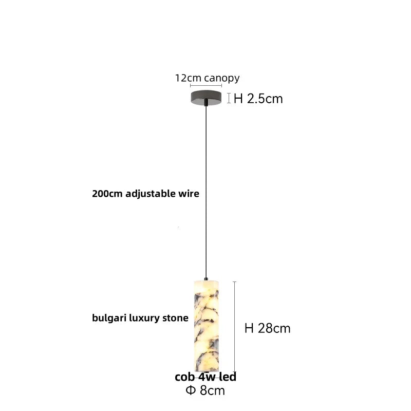 White Glass Ball LED Pendant Lamp Modern Luxury Stone Hanging Light