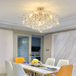 Afralia™ K9 Crystal Gold Chandelier Ceiling Light | Bedroom Home Decor LED Ceiling Lamp