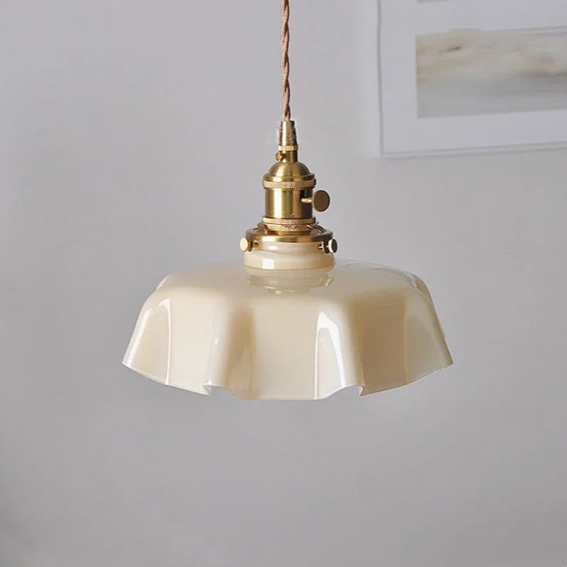 Yellow Glass Wire LED Pendant Light Modern Home Decor Nordic Hanging Lamp