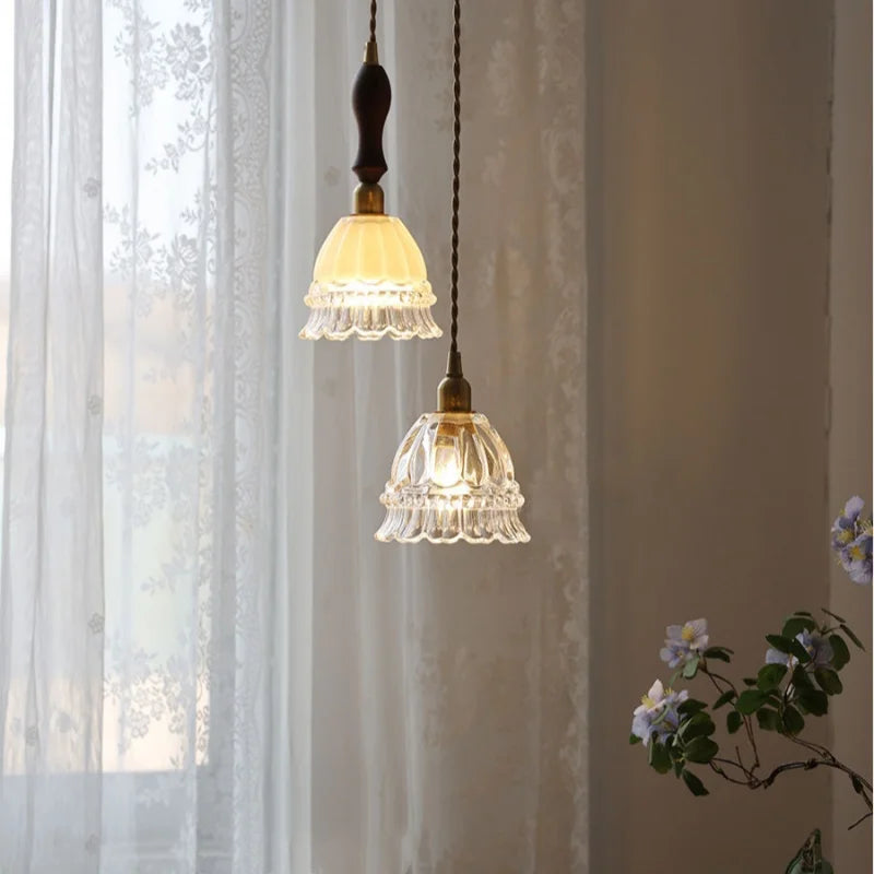 Pink LED Wood Pendant Lamp 200cm Adjustable Wire Nordic Modern Hanglampen