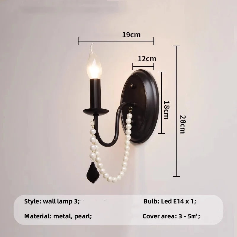 Black E14 Candle Chandelier: French Living Room Pendant Lighting for Home Decor