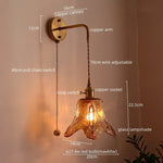Amber Glass LED Wall Lamps for Living Room and Bathroom Mirror Lighting