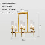 Gold Metal Glass LED Pendant Lights Chain Hanging Lamp