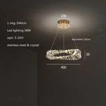 Luxury Gold Crystal Pendant Lights Dimmable LED Modern Living Room Fixture