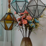 Brass Vintage LED Pendant Light Fixture Walnut Wood Glass Dining Room Lights