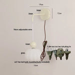 Afralia™ Iron Nordic LED Wall Light Fixture Glass Adjustable Bedside Lamp