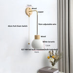 Ceramic LED Wall Lamp Modern Wood Decor Stair Light Fixtures