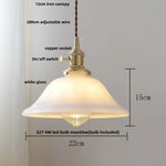 Modern White Glass Pendant Lamp Knob Switch LED Light Fixture Luminare