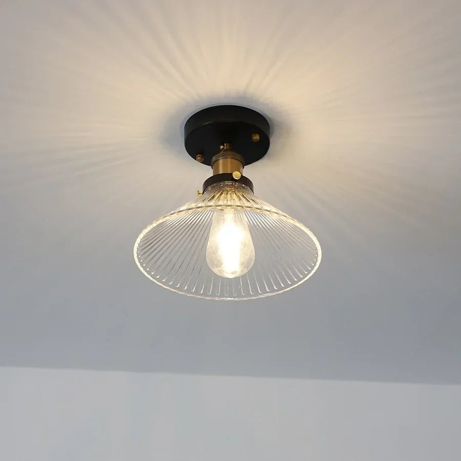 Clear Glass LED Ceiling Lamp Copper Socket Modern Nordic Style Lighting