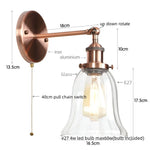 Industrial Clear Glass Wall Sconce Light for Stair, Foyer, Bedroom.