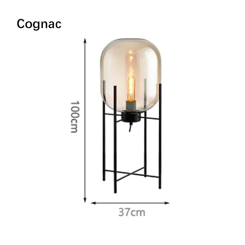 Modern Glass LED Floor Lamp for Living Room, Bedroom, Dining, and Home Decor