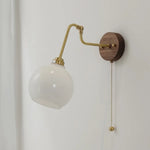 Copper Glass Wall Sconce Amber LED Rotate Modern Bathroom Mirror Light