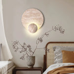 Afralia™ Natural Yellow Travertine Stone LED Wall Sconce Stair Light