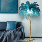 Elegant Feather Floor Lamp with Adjustable Bulbs for Stylish Home Decor
