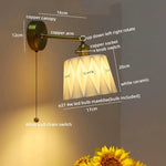 Ceramic Hand-painted LED Wall Light, Pull Chain Switch, Modern Bedside Lamp