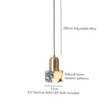 Natural Stone LED Pendant Lamp for Home Decor Living Dining Room