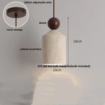 White Glass Ball Pendant Lights Yellow Travertine Wood Hang Lamp