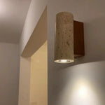 Travertine Natural Stone Wall Sconce Light with E27 Bulb