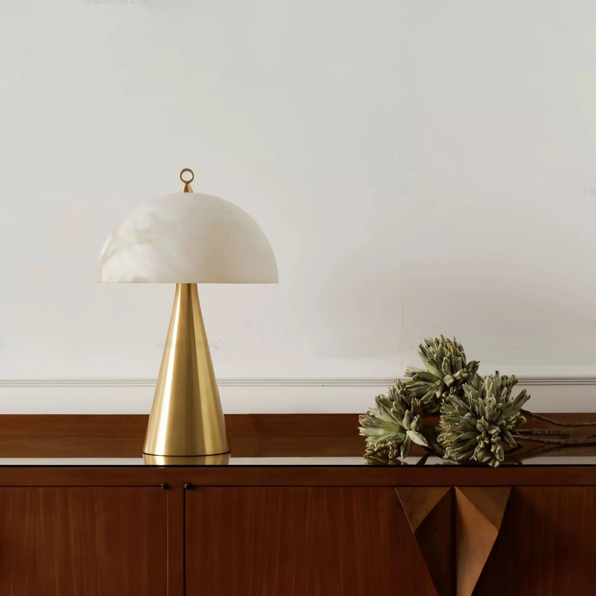 Copper Marble Table Lamps Gold Stone Desk Lighting Bedside Decor Items