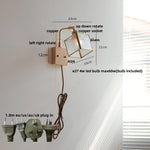 Vintage LED Wall Lamp Sconce with Rotatable Glass Shade & Pull Chain Switch