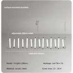 Modern Steel Bar LED Pendant Lights for Kitchen Island, Minimalist Acrylic Hanging Lamp Fixture