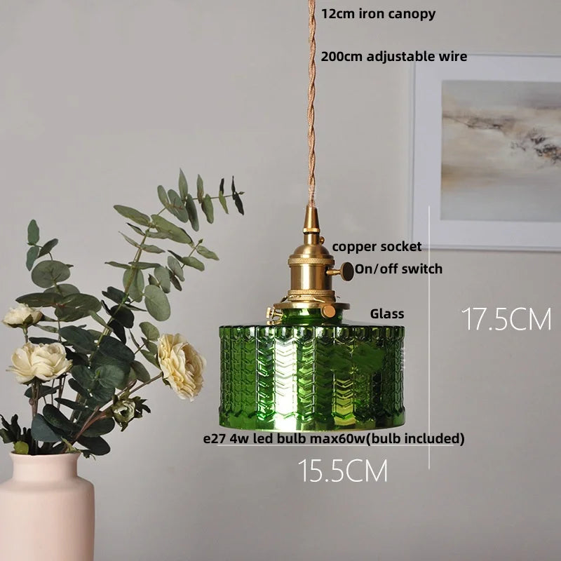 Clear Glass LED Pendant Light for Reading Living Dining Room
