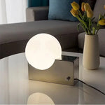 Metal Table Lamp with Glass Ball - LED Desk Light