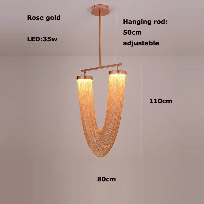 LED Aluminum Ceiling Chandelier Lighting Hanging Lamps for Foyer
