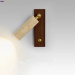 Copper LED Wall Lamp: Modern Nordic Style Mirror Light with Travertine Switch