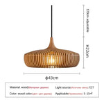 Wood Suspension Pendant Lamp for Bedroom Dining Table Home Decor