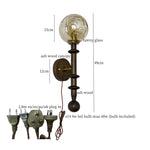 Afralia™ Tawny Glass LED Wall Sconce - Vintage Ash Wood Wandlamp