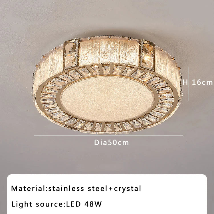 Crystal Glass Luxury Ceiling Chandelier - Gold LED Home Decor